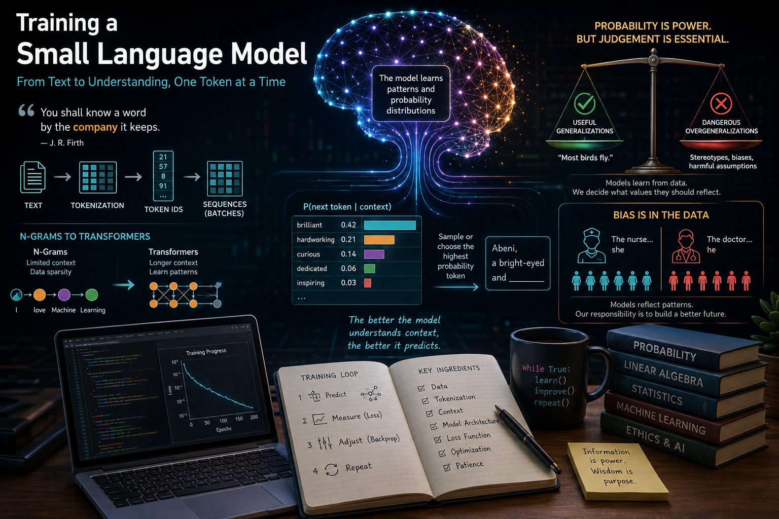 Training a Small Language Model: What I Learned About Probability, Context and Bias